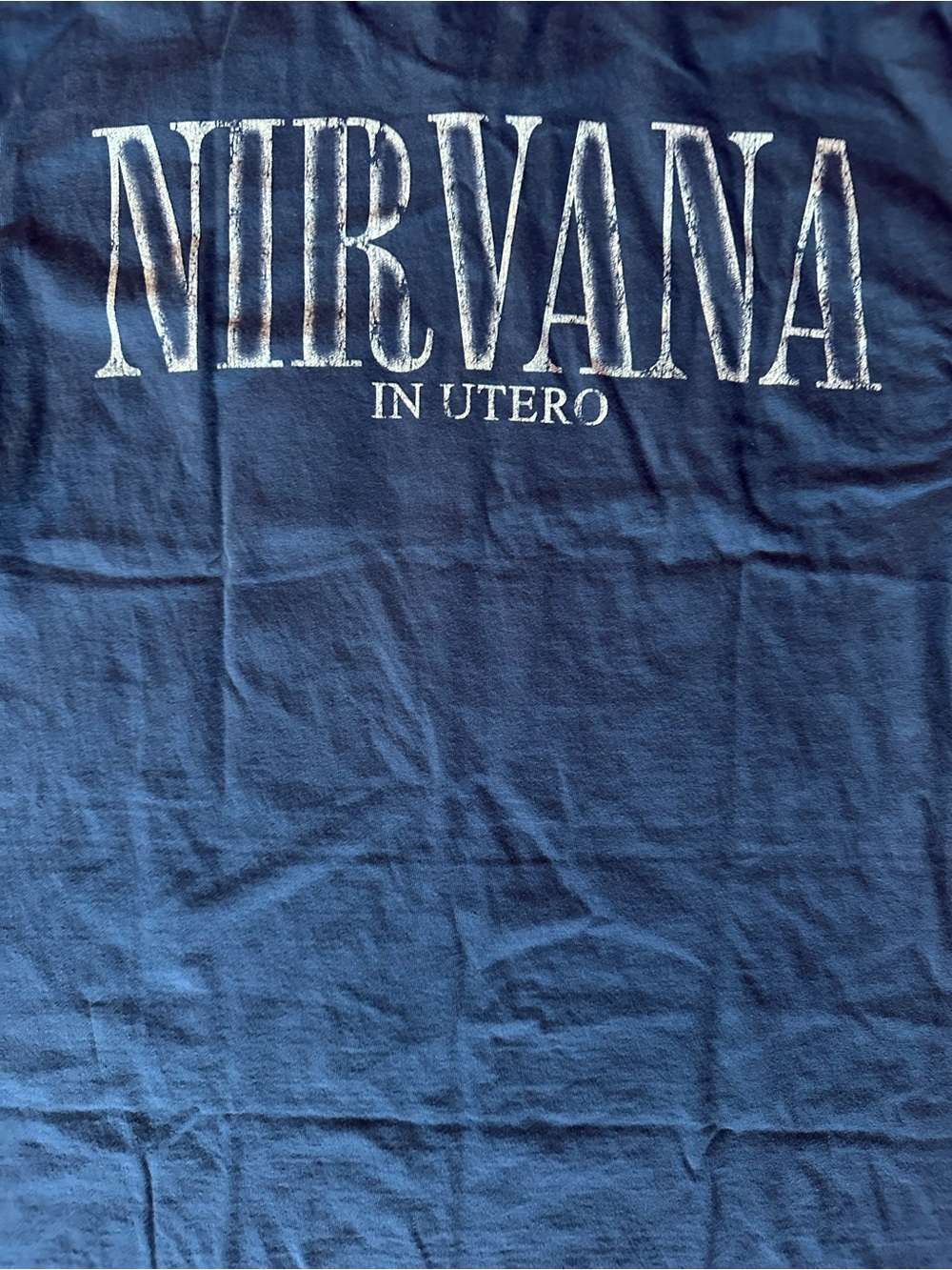 🆕 NIRVANA In Utero Navy Short Sleeve Graphic Pigment Dye Tee - Picture 8 of 8